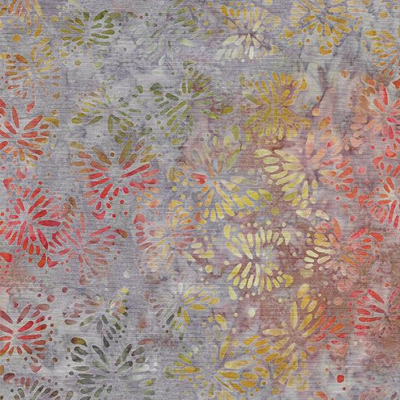 Tossed Butterflies-Multi Red Blue Dusty