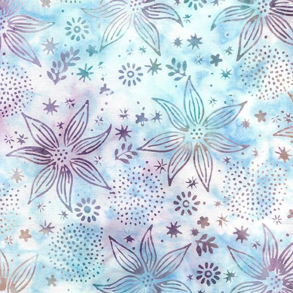 Large Floral Mix-Multi Blue Teal White Magenta