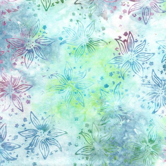 Large Floral-Multi Turquoise Green