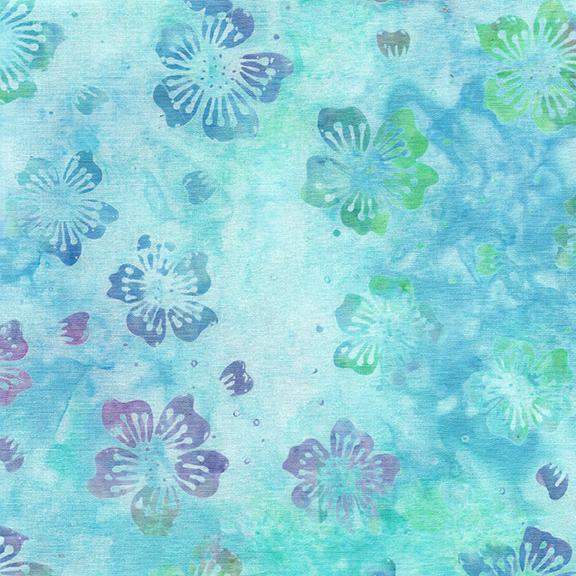 Medium Floral-Multi Turquoise Green