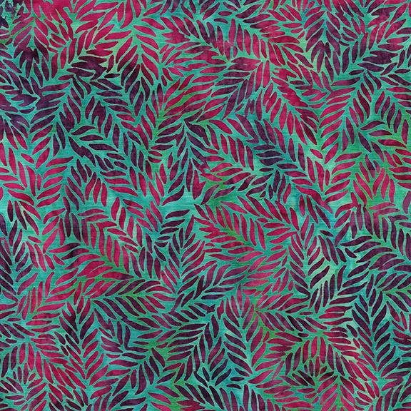 Mini Tossed Leaves-Teal Aqua