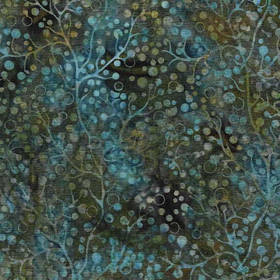 Vine Dot-Multi Grey Brown Blue