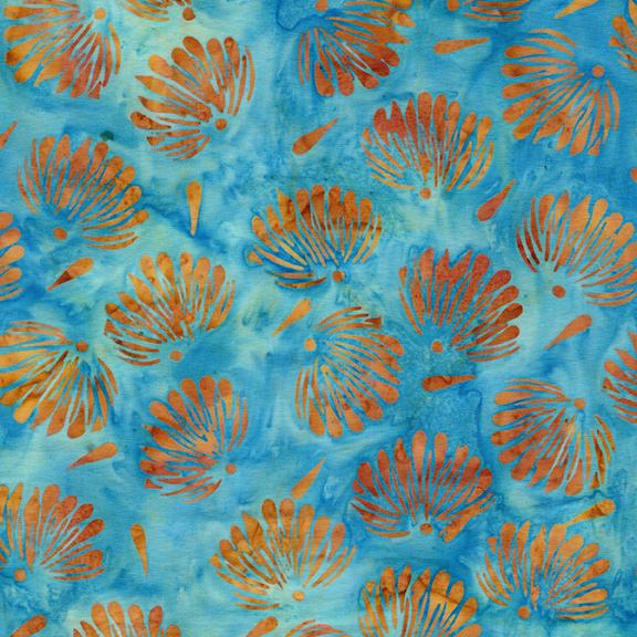 Floral Fan Tossed-Teal Mermaid