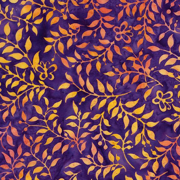 Butterfly & Leaves-Multi Purple Yellow