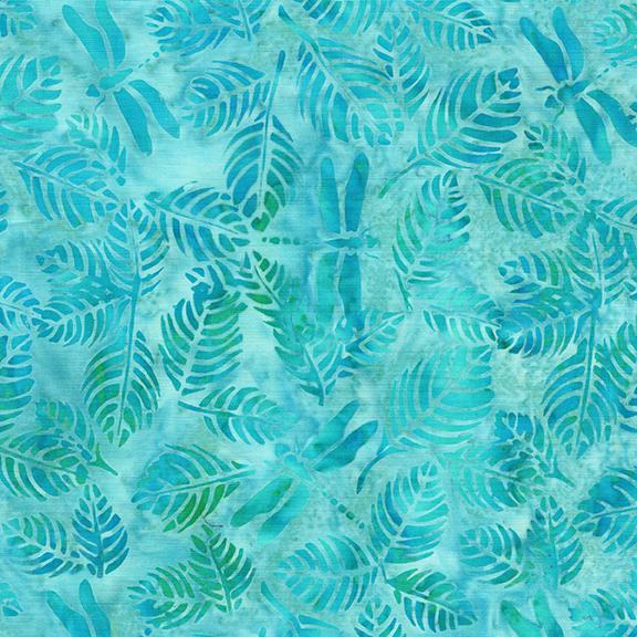 Dragonfly Leaves-Teal Sea Glass