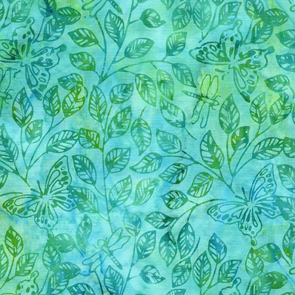 Butterfly Dragonfly Leaves-Teal Sea Glass