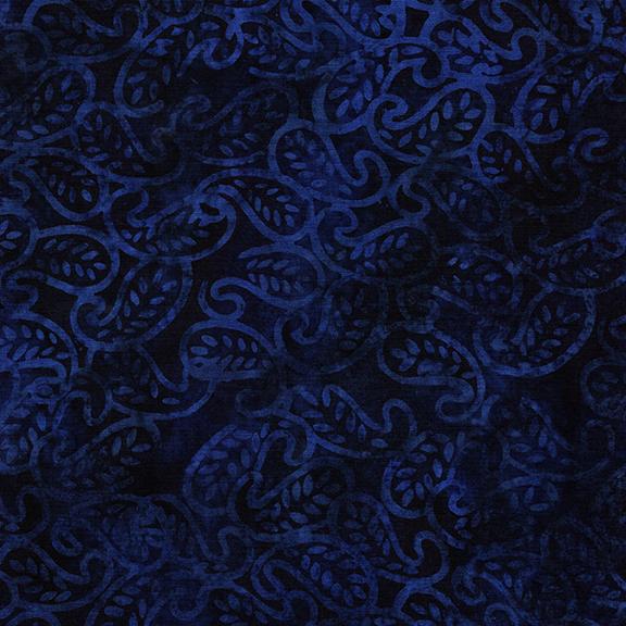 Mini Leaf Paisley-Blue Midnight Blue