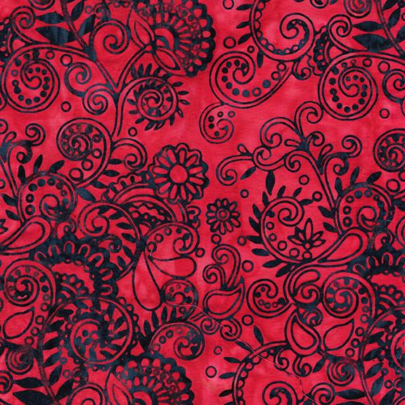 Floral Paisley-Multi Red White blue