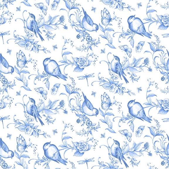 Birds & Bees-White/Blue