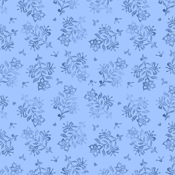 Floral Stamp-Lt Blue