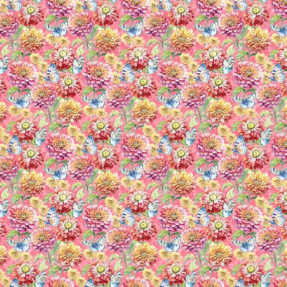 Flowers & Butterflies-Pink