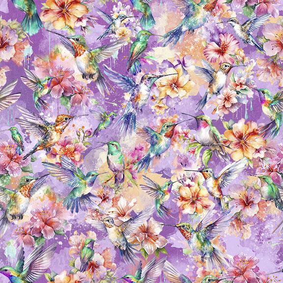 Happy Hummingbirds-Purple