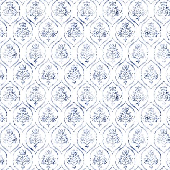 Floral Stamp-Blue
