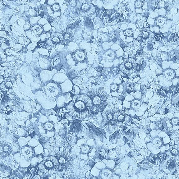 Packed Floral-Blue