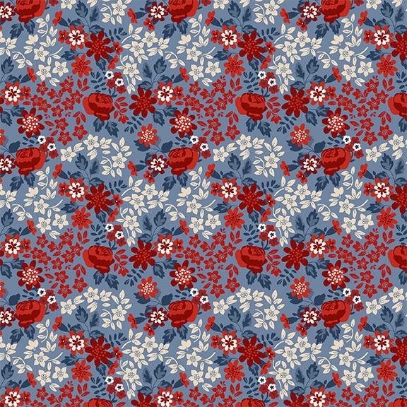Rose Floral-Blue Multi