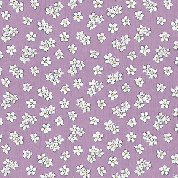 White Floral Toss-Purple