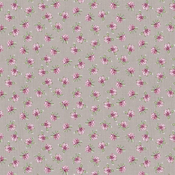 Pink Floral Toss-Gray