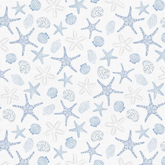Starfish and Seashells-White