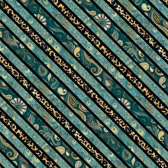 Diagonal Stripe-Teal