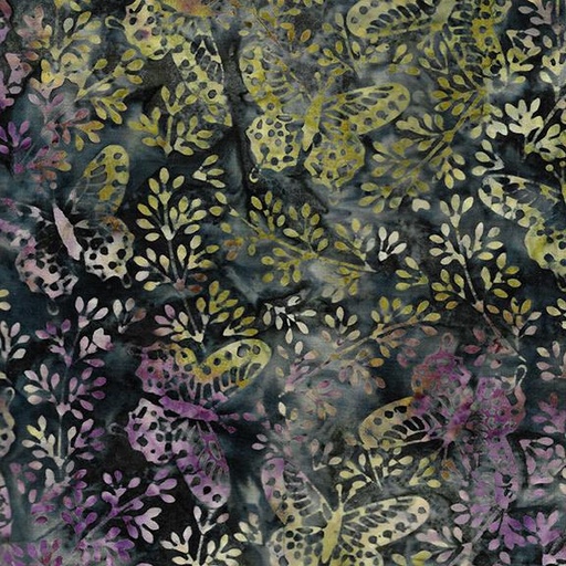 [712402565] Butterflies and Leaves-Blue Denim