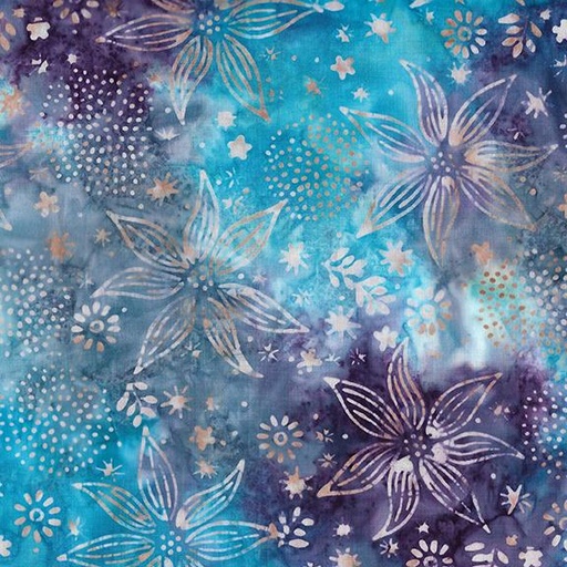 [712408875] Large Floral Mix-Multi Purple Blue Grey Twilight