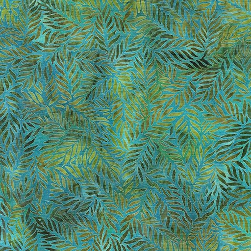 [112411965] Mini Tossed Leaves-Teal Chameleon