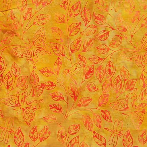 [112507872] Butterfly Dragonfly Leaves-Multi Orange Pink