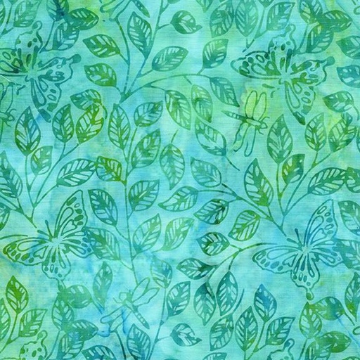 [112507915] Butterfly Dragonfly Leaves-Teal Sea Glass