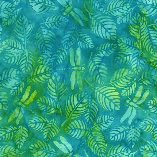 [112505970] Dragonfly Leaves-Teal Parakeet