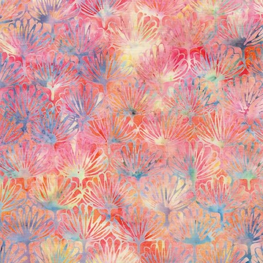 [712527800] Floral Fan -Multi Pink Yellow Blue Moonstone