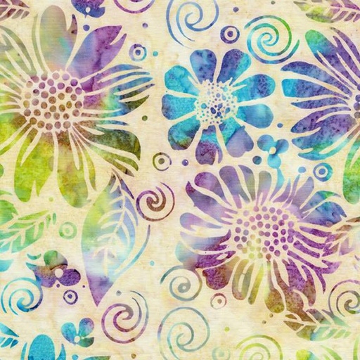 [712522850] Large Floral-Multi Purple Green Flourite