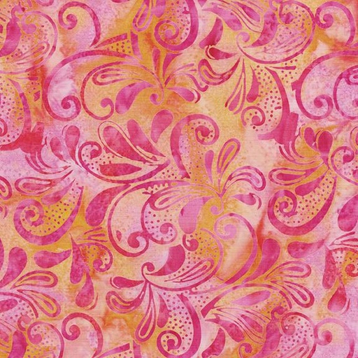 [112510810] Lg Paisley Swirl-Multi Pink Orange Sunset