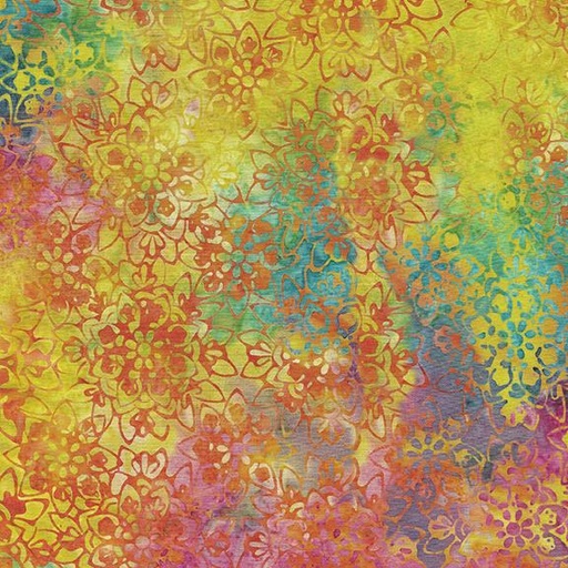 [122361823] Mosaic Flower-Multi Yellow Pink Blue Jellybean