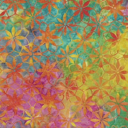 [122363823] Geo Flower-Multi Yellow Pink Blue Jellybean