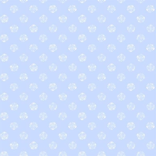 [W105-009-505] Floral Dots-Lt Blue/White