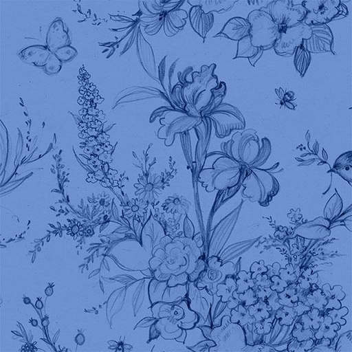 [W105-002-555] Large Toile-Blue/Dk Blue