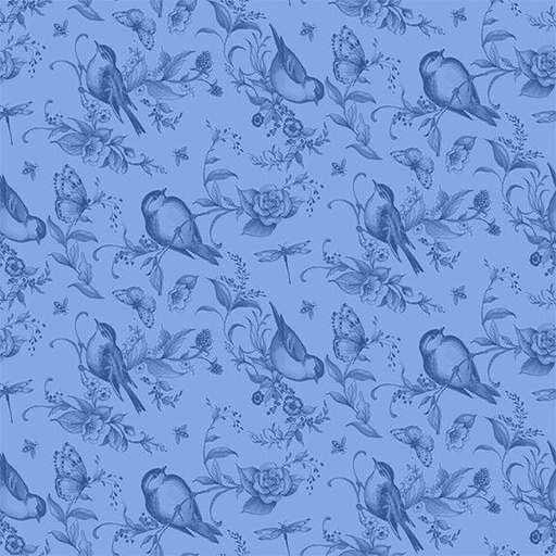 [W105-004-555] Birds & Bees-Blue/Dk Blue
