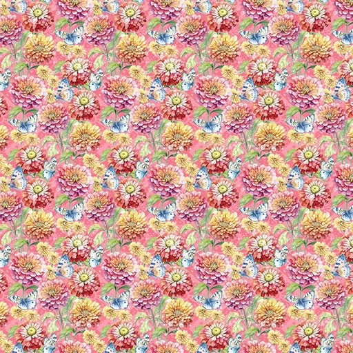 [W130-009-135] Flowers & Butterflies-Pink
