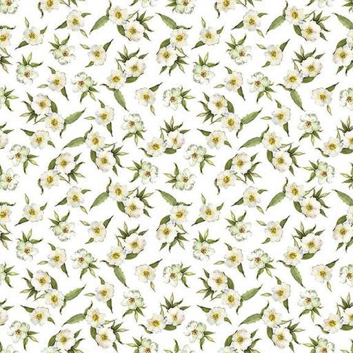 [W105-016-000] Small Floral-White