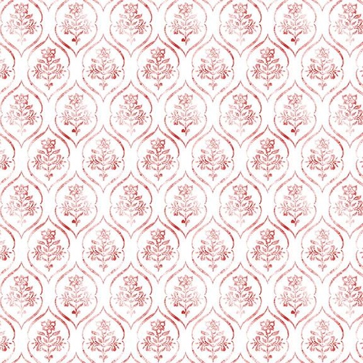 [W105-017-033] Floral Stamp-Red