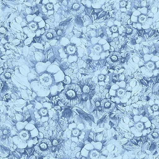 [W105-015-555] Packed Floral-Blue