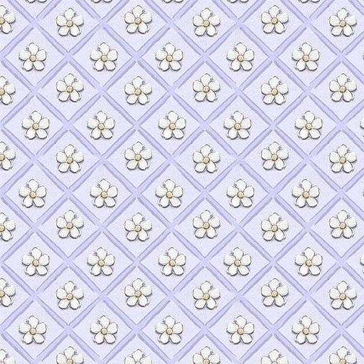 [W115-011-440] Floral Grid-Purple