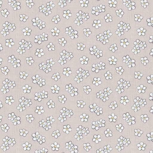 [W115-007-705] White Floral Toss-Lt Gray