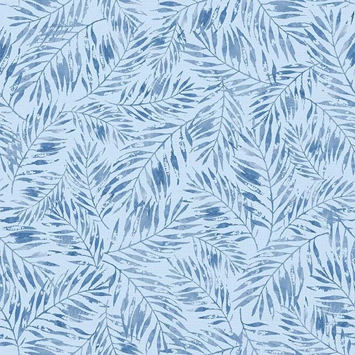 [W145-008-517] Palm Leaves-Blue