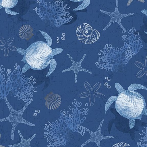 [W145-003-570] Sea Creatures-Navy