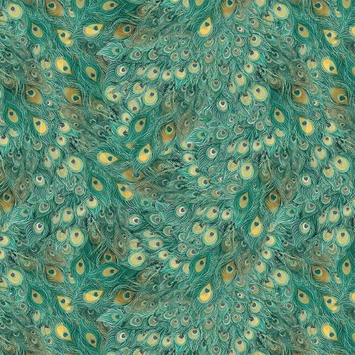 [W100-011-989] Feathers-Teal