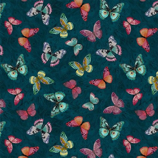 [W100-007-992] Butterflies-Teal