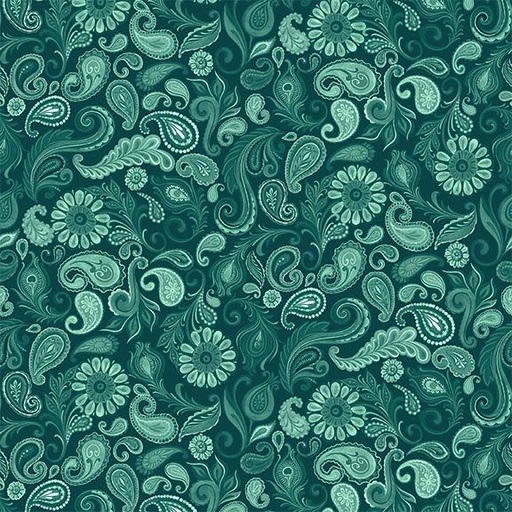 [W100-008-999] Paisley-Teal